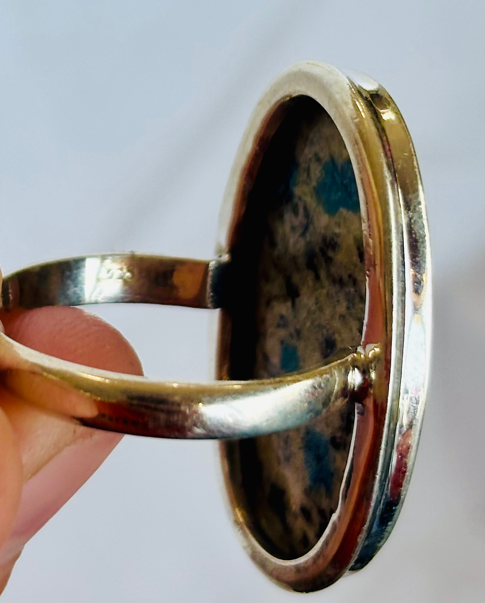 Thumbnail: 925 Solid Silver K2 Jasper Ring Size 9