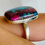 Thumbnail: 925 Solid Silver Pink Copper Oyster Turquois Ring size 10