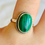 Thumbnail: 925 Solid Silver Malachite Ring Size 7