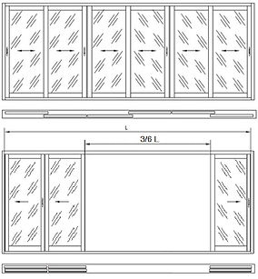 Double track and six sashes