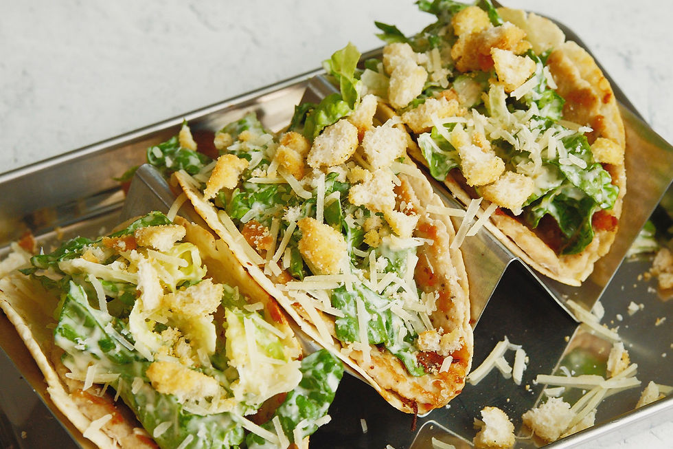 chicken caesar tacos