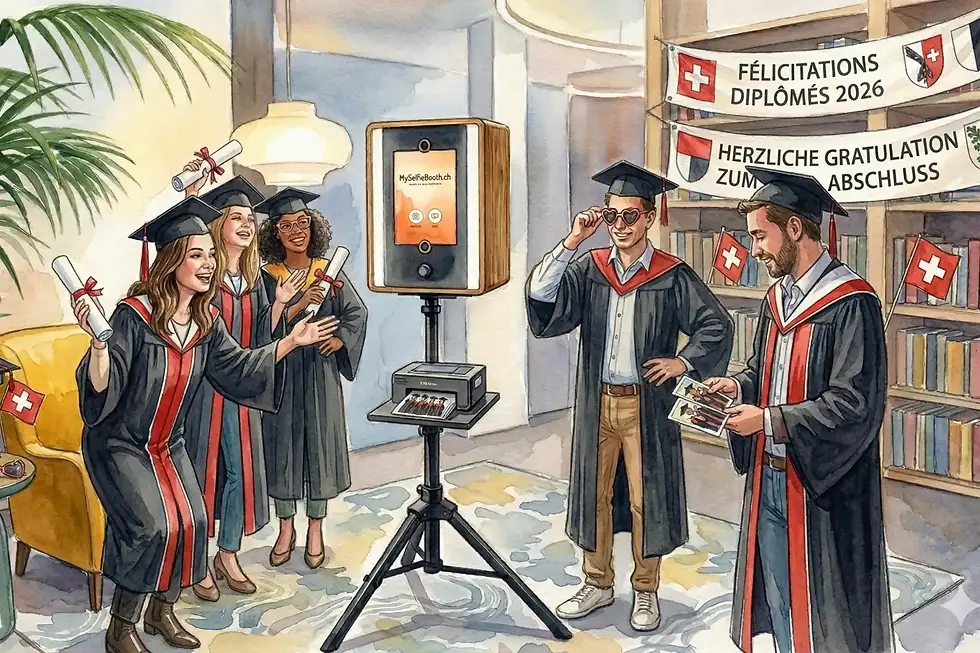 Photobooth pour remise de diplômes en Suisse