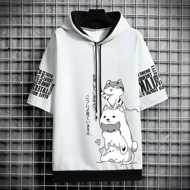 Thumbnail: Japan Fashion Men's Hoodies Summer Men Clothing Cartoon Casual Harajuku
