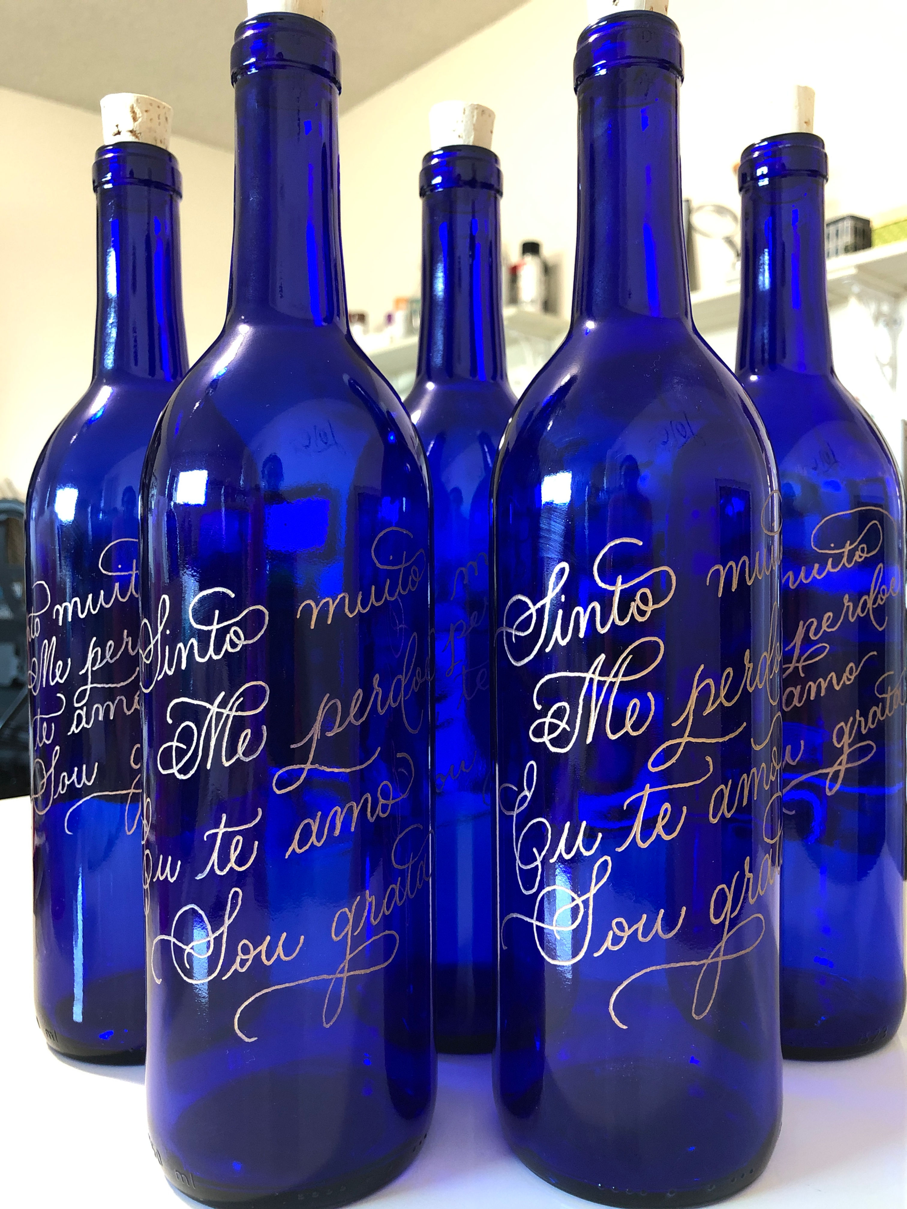 Blue Water Bottle, Ho'oponopono Prayer, Solarized Water, Hawaian Prayer