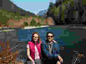Cody and Jasmine posing in front of mountains