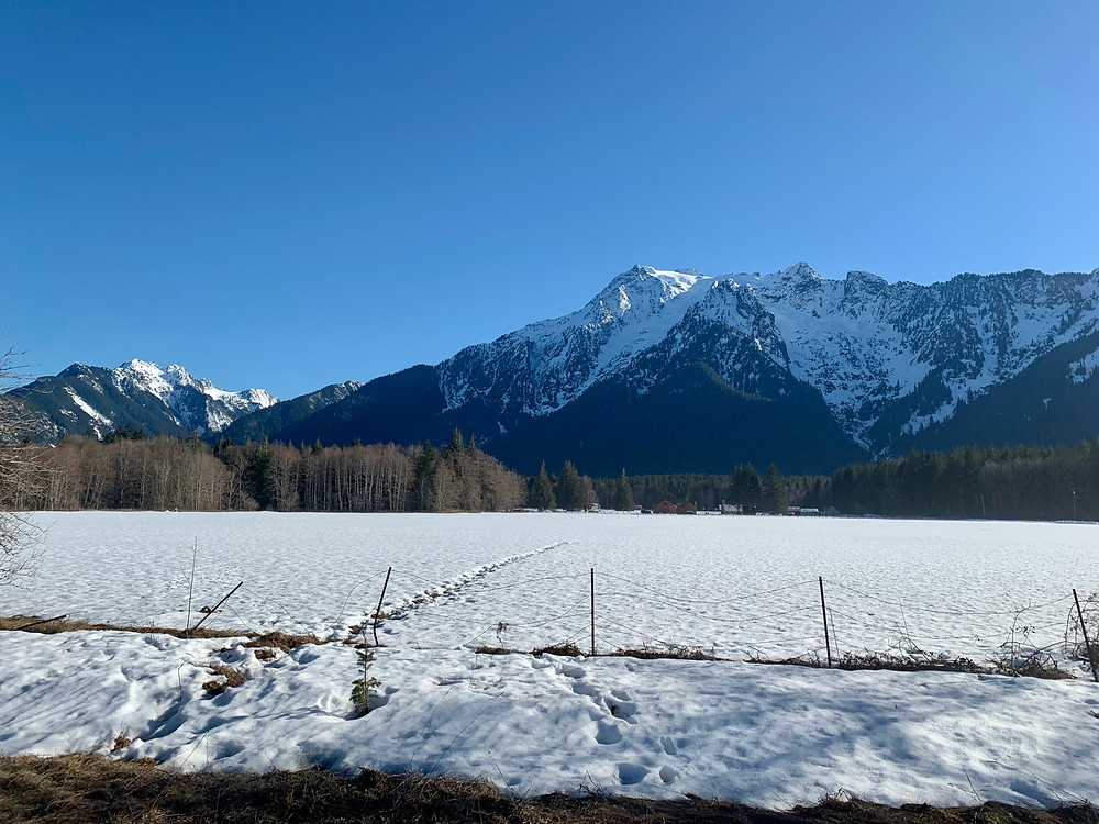 The beautiful, snow capped North Cascade mountains