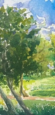 Thumbnail: Acrylic Ink on Canvas board 'Tranquil Shade'