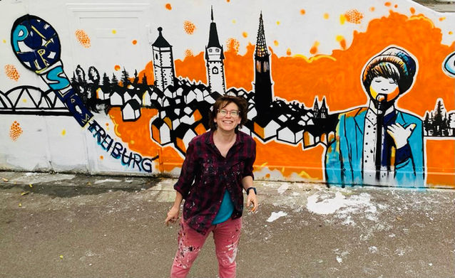 Street art project Poetry Slam Freiburg Marleen Thüringer