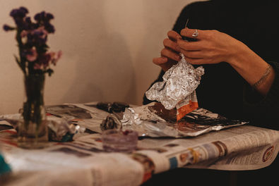Aluminum foil plaster bandage sculpture design creative expression