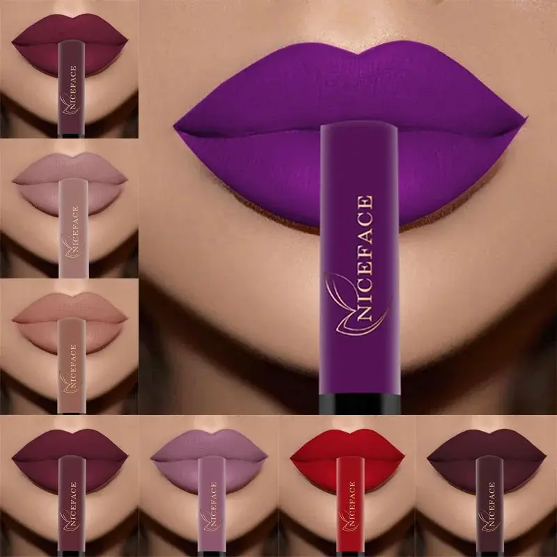 NICE FACE 25 Color Waterproof Matte Liquid Lip Gloss Waterproof Lasting