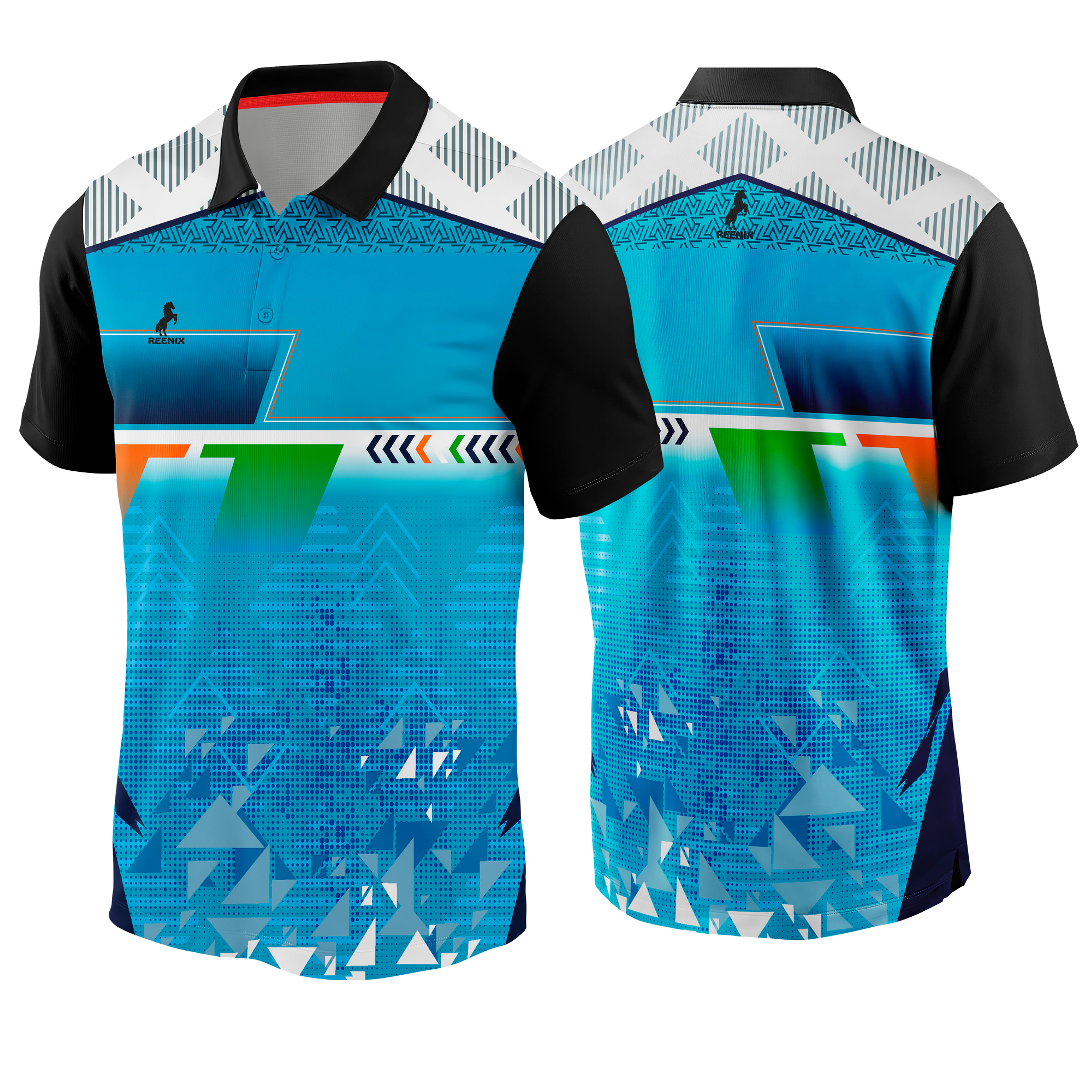 T-Shirt  Aqua Blue  - Navy  Graphic printed SKT140