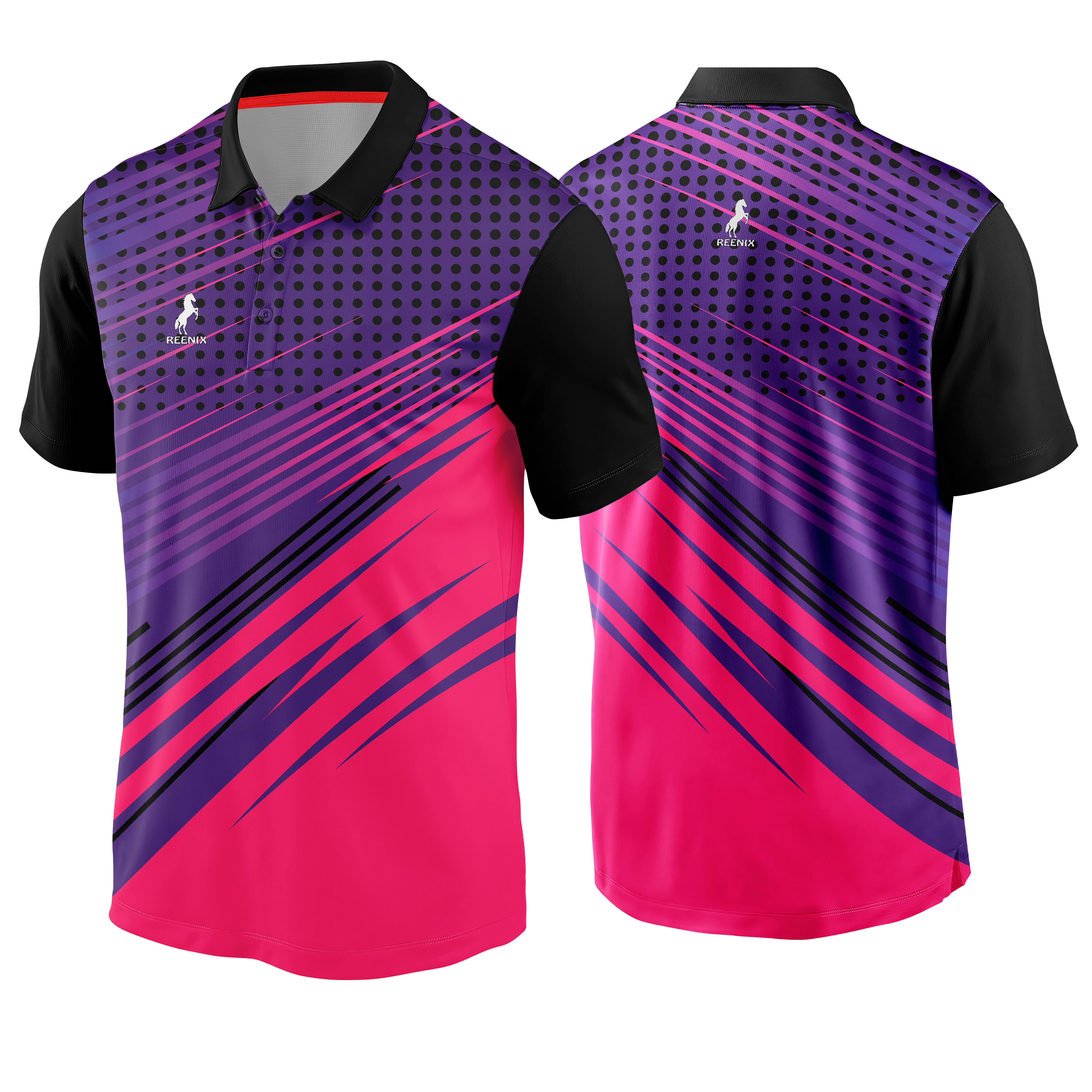T-Shirt Purple-Black Graphic Printed