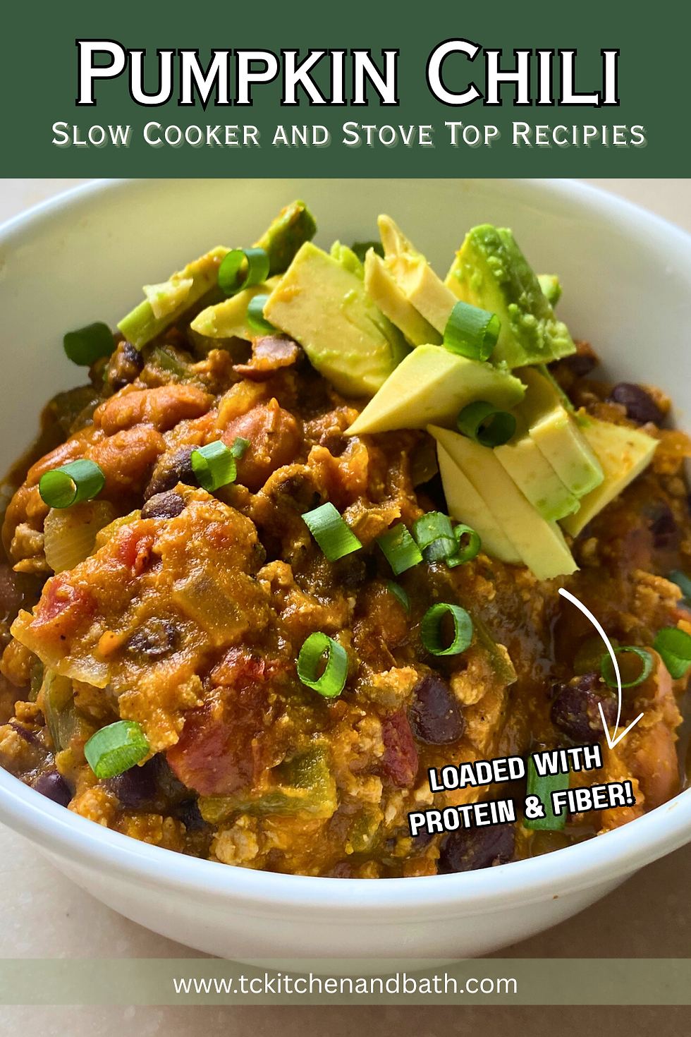 Hearty and healthy pumpkin chili made easy in the slow cooker