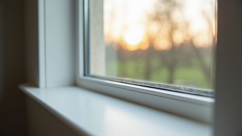 Close-up view of energy-efficient window installation in a new home