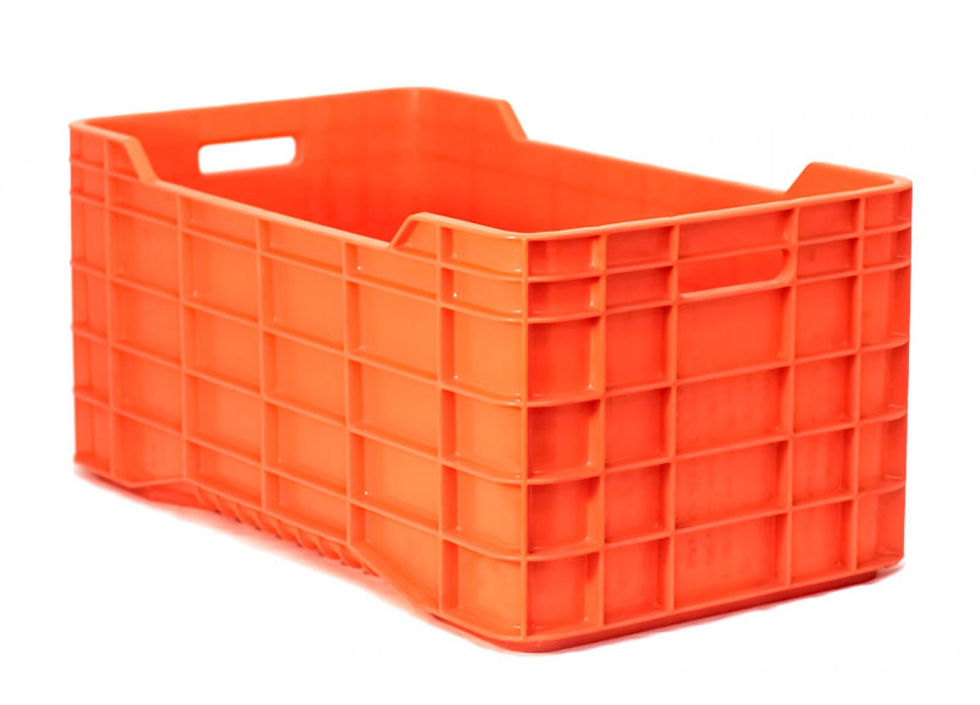 Caja de Plastico Walter Cerrada Naranja 71 x 39.5 x 32 cm
