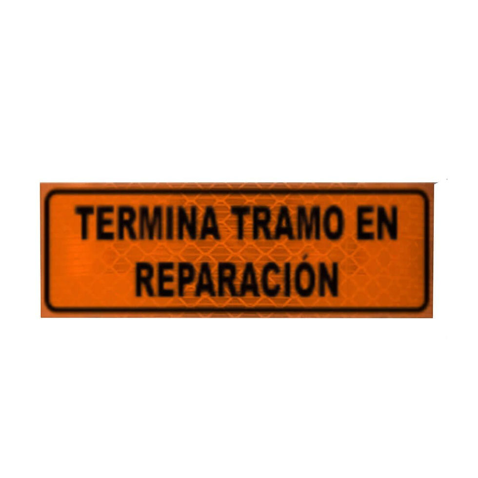 Dpi04 Señal Preventiva Termina Tramo En Reparación 56x178 Ref Alta Intensidad