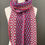 Thumbnail: handwoven dark pink and blue merino scarf