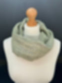 pale mint green and pink handwoven snood scarf