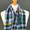 Thumbnail: purple, blue, lilac, green and yellow checked woven scarf