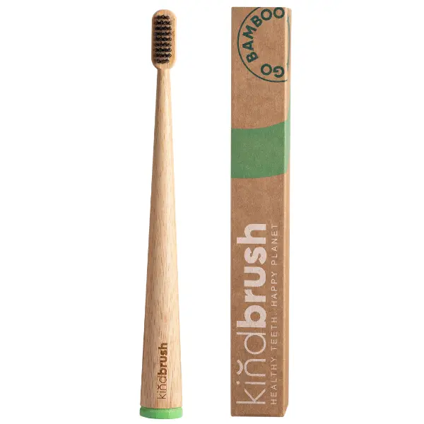 Kindbrush: Adult Bamboo Toothbrush, Mint Green