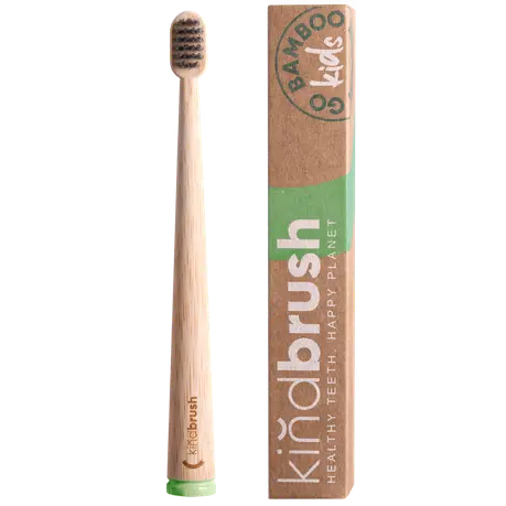 Kindbrush: Kids Bamboo Toothbrush, Mint Green