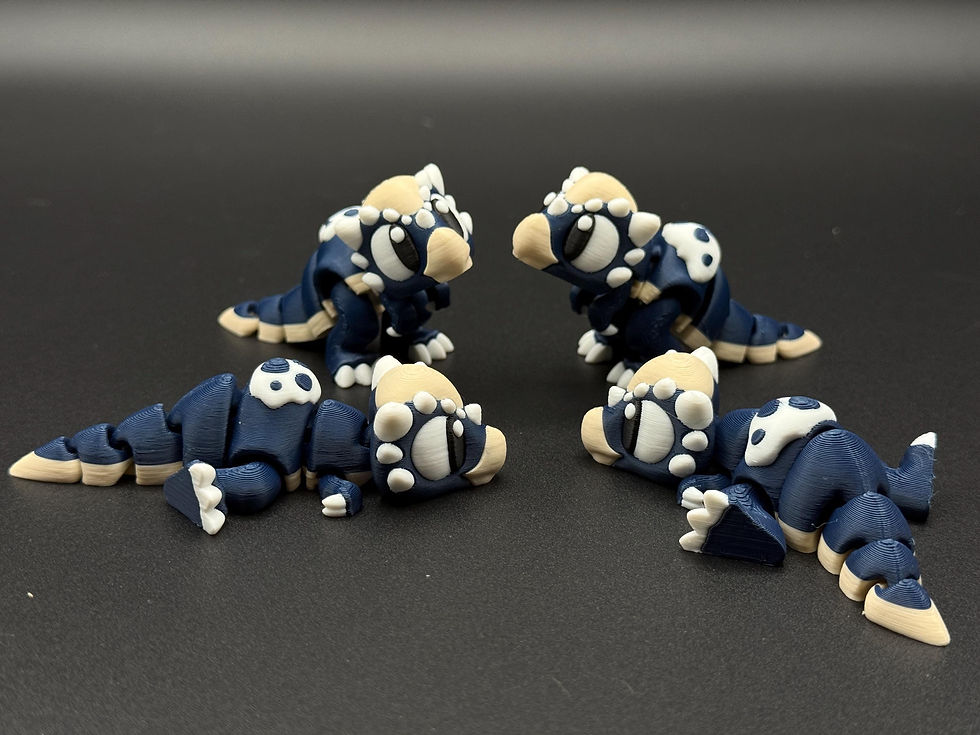 Thumbnail: Flexi Stygimoloch Dinosaur Figure Optional Egg – 3D Printed Figure Party Favors