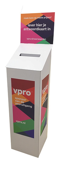 vloerdisplay antwoordkaarten