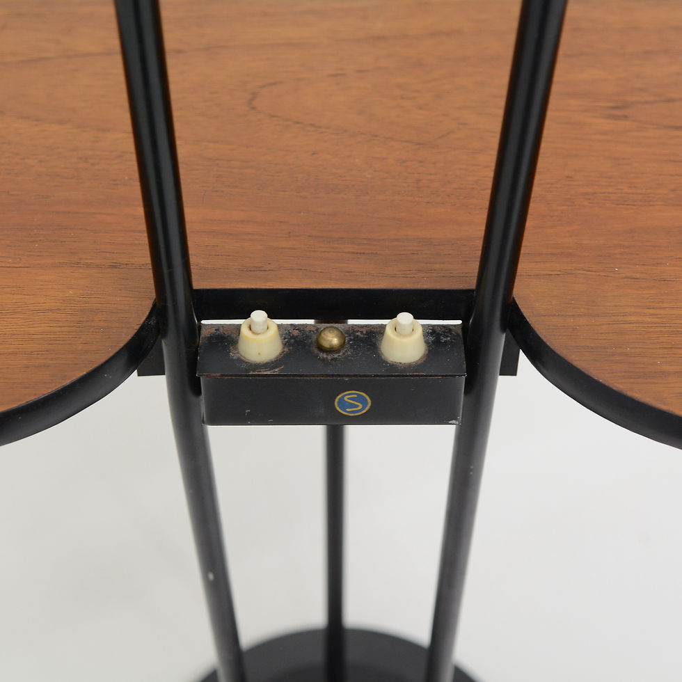 Thumbnail: Teak, Iron, & Brass Lamp Table - Sweden, c. 1950s