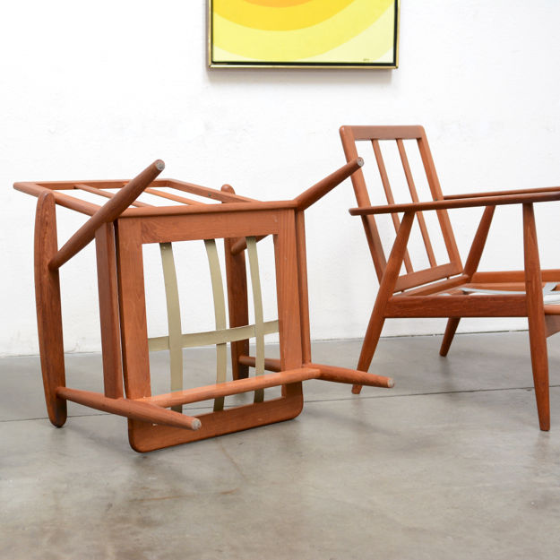 Thumbnail: a Pair of Solid Teak Danish Modern Lounge Chairs, Mogens Kold, c. 1950s