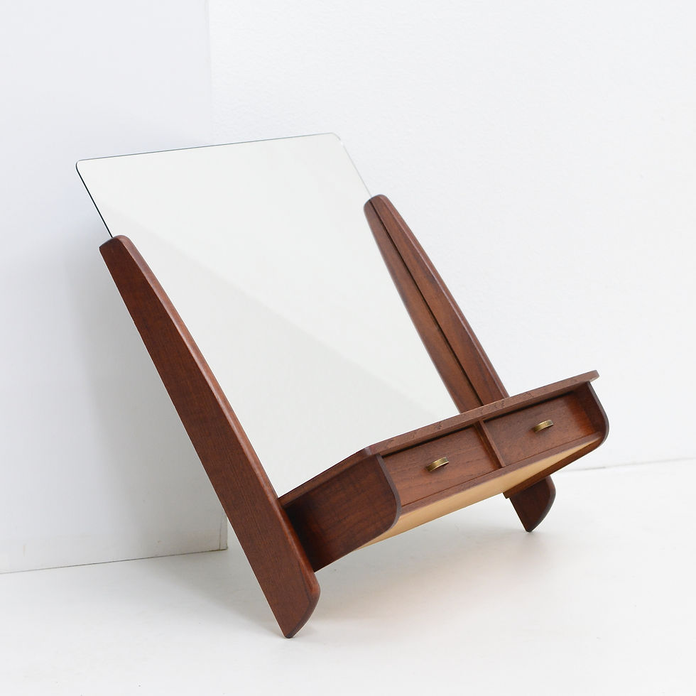 Thumbnail: Teak Wall Mirror with Shelf & Drawer, Denmark, c. 1960s