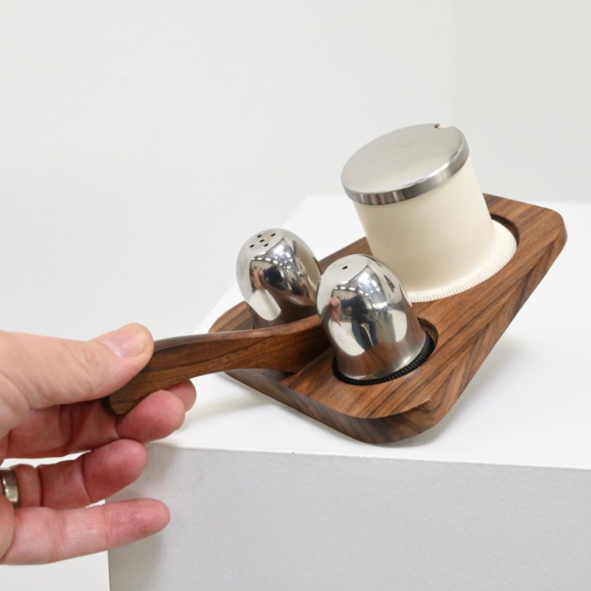Thumbnail: Rosewood Salt, Pepper Condiment  Set - Denmark, c. 1970s
