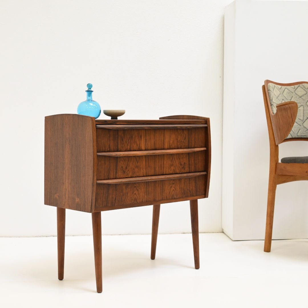 Compact Rosewood Three Drawer Chest - Denmark c. 1960s