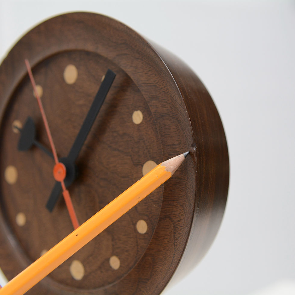 Thumbnail: Turned Hardwood & Inlay Table Clock - Olswolds