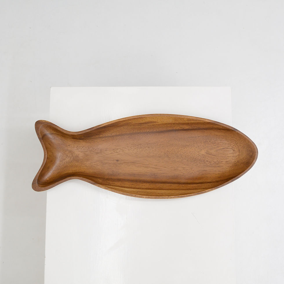 Thumbnail: Large Elongated Wood Fish Form Tray