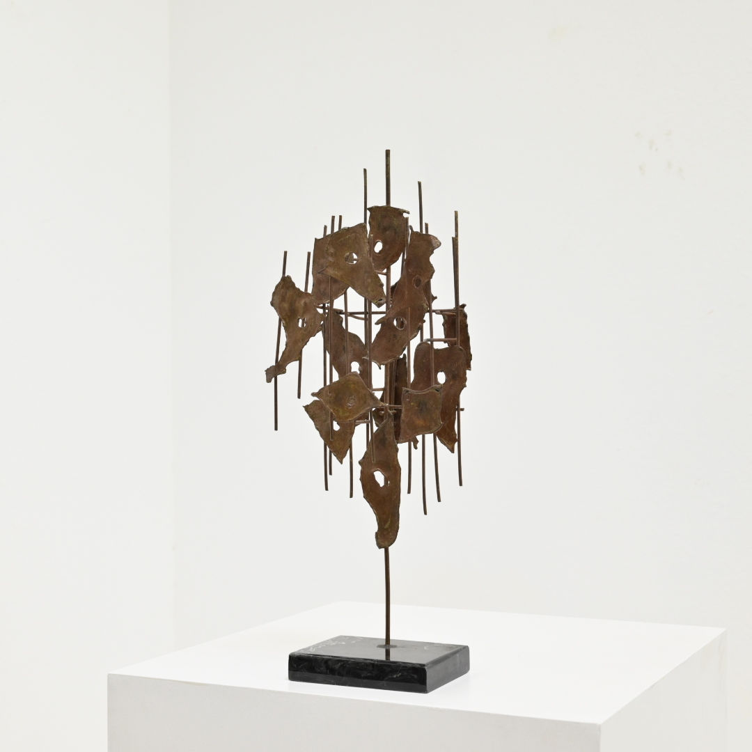 Table Sculpture in Torch Cut Steel, USA c. 1970s