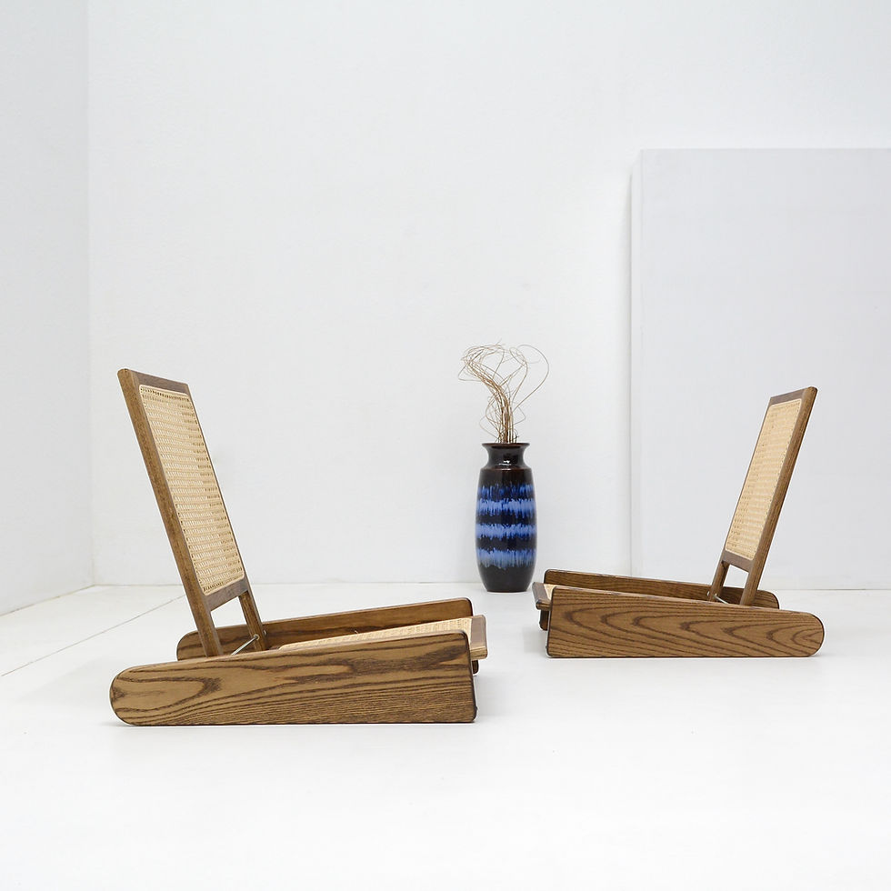 Thumbnail: Pair Low Lounge Chairs - USA
