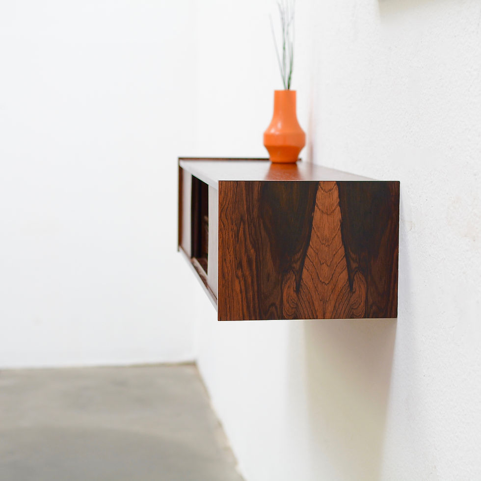 Thumbnail: Danish Modern Floating Rosewood Mini Console Shelf Cabinet (5 avail), c. 1960s