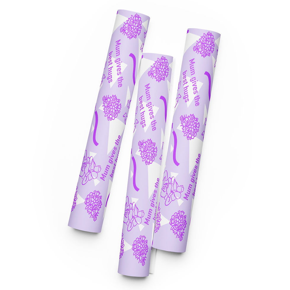 Thumbnail: BJJ Mothers Day Wrapping paper sheets (MUM - Purple)