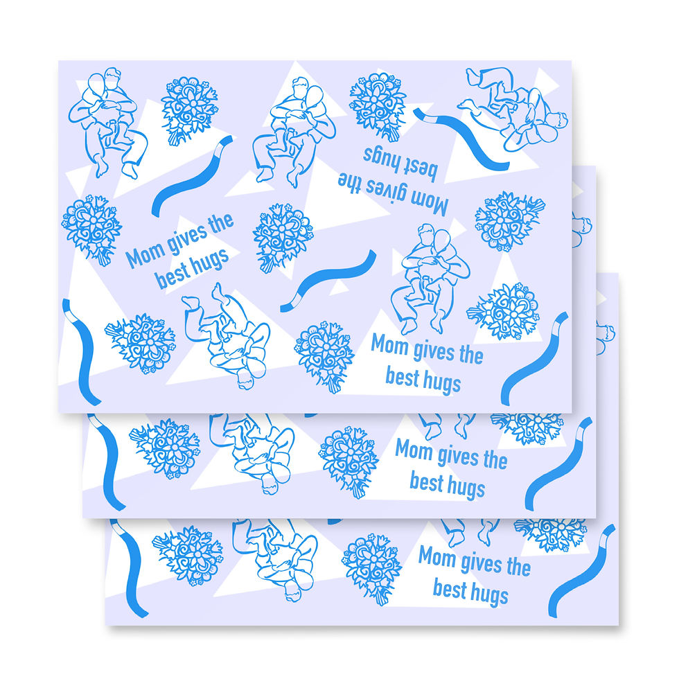 Thumbnail: BJJ Mothers Day Wrapping paper sheets (MOM - Blue)