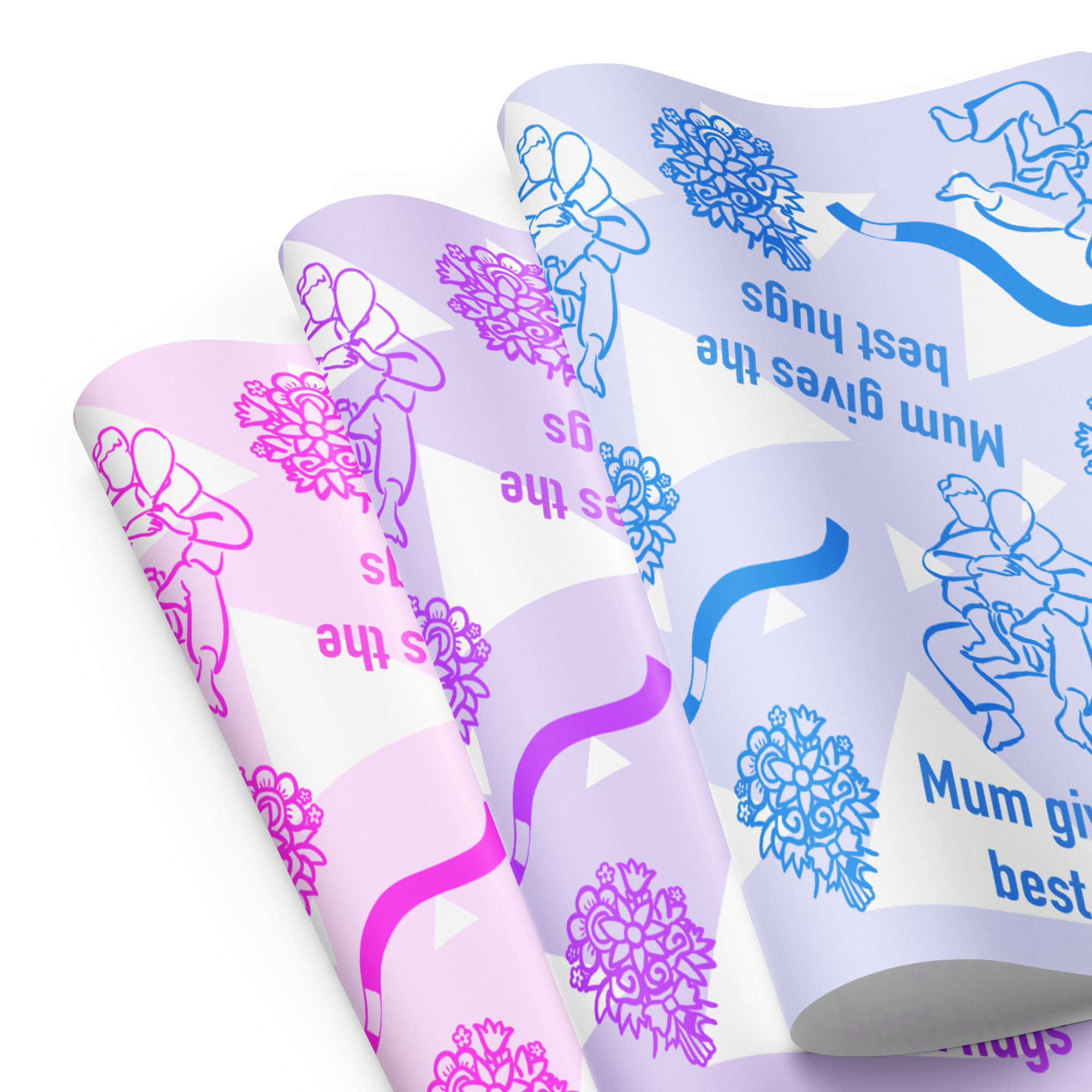 BJJ Mothers Day Wrapping paper sheets (MUM - multicolour)