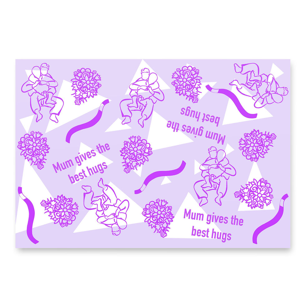 Thumbnail: BJJ Mothers Day Wrapping paper sheets (MUM - Purple)
