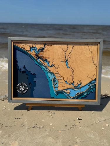 Wood Map - Panama City Beach to Dog Island | White Sands Woodwork