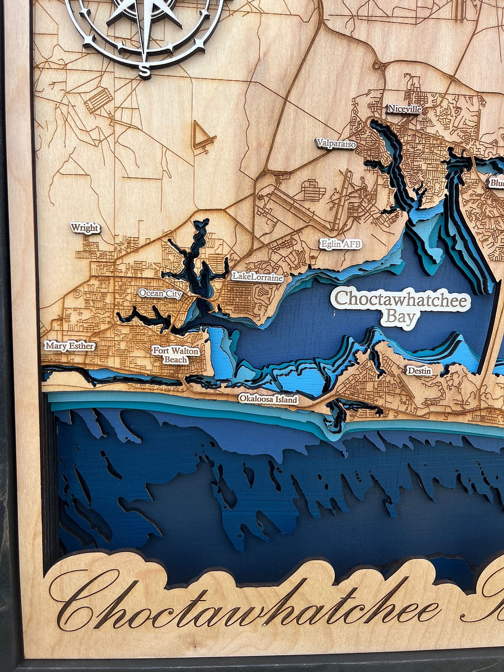 Thumbnail: Wood Map - Choctawhatchee Bay, Florida