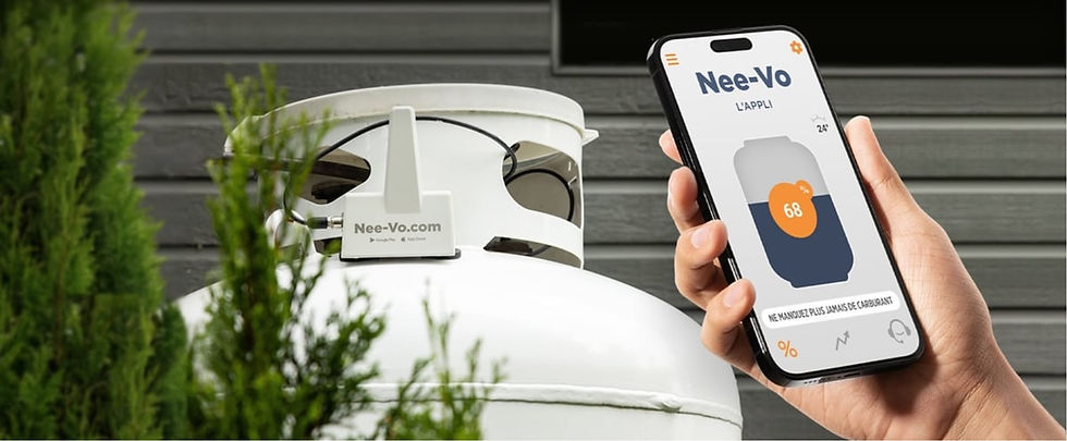 L'application Nee-Vo d'Otodata affiche en temps réel le niveau de remplissage des réservoirs grâce à l'installation du moniteur intelligent Nee-Vo.
Otodata's Nee-Vo app displays live level-reading of tank thanks to the installation of the Nee-Vo monitor.