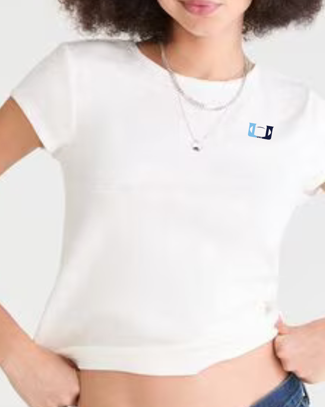 Cropped Baby Tee - Mini Logo - WHITE