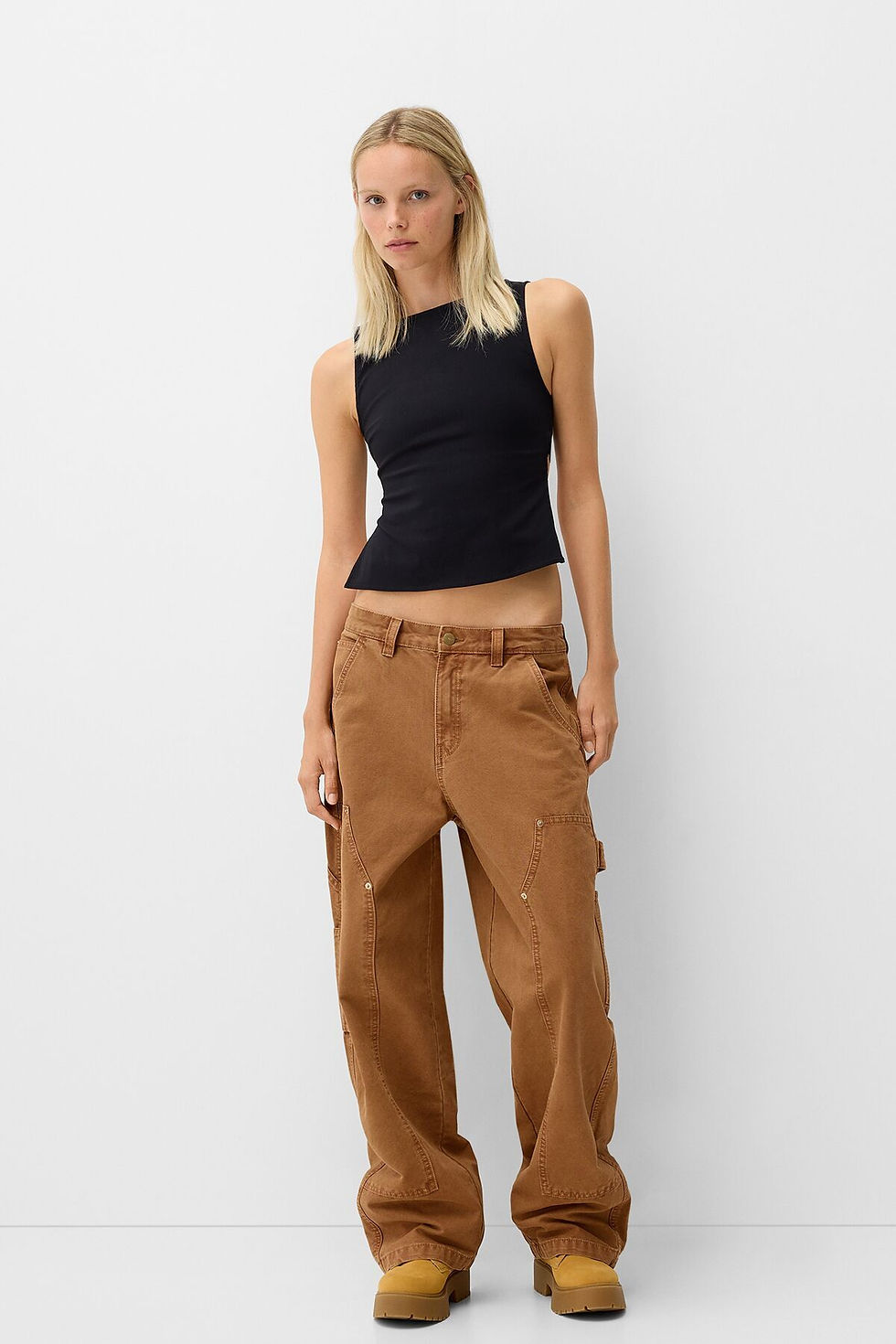 Thumbnail: Bershka Cotton Carpenter Trousers