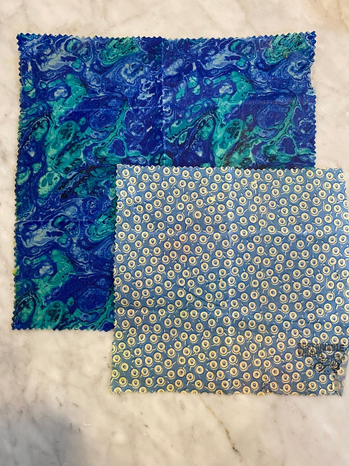 Blue footprints