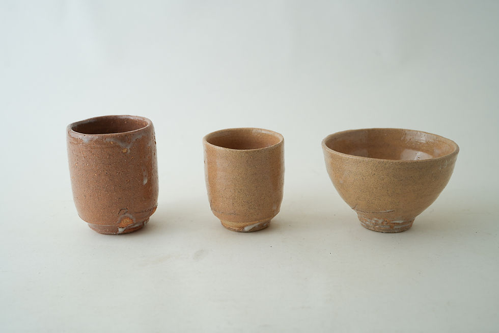 【清水善行】長石釉筒湯呑・汲出 SZ3-C-2/3/4