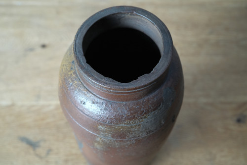 古美術品　時代　掛花入　南蛮蓑文虫　南蛮花入　南蛮粽花入　茶道具　古陶　骨董 南蛮粽花入 | 京都寺町の骨董品店 古美術いもと
