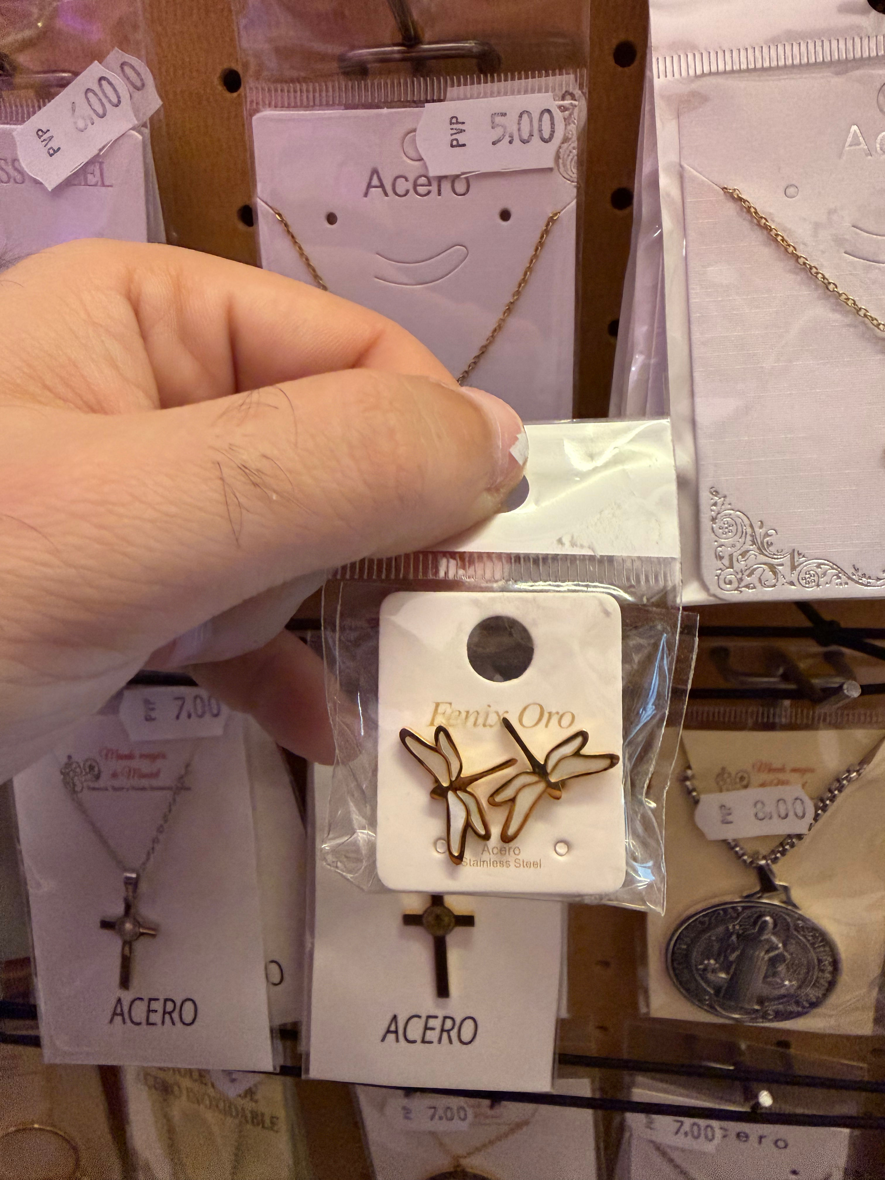 PENDIENTES ACERO Y NÁCAR LIBÉLULA